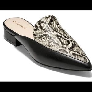 Cole Haan Piper Snake Print Leather Mules 8.5